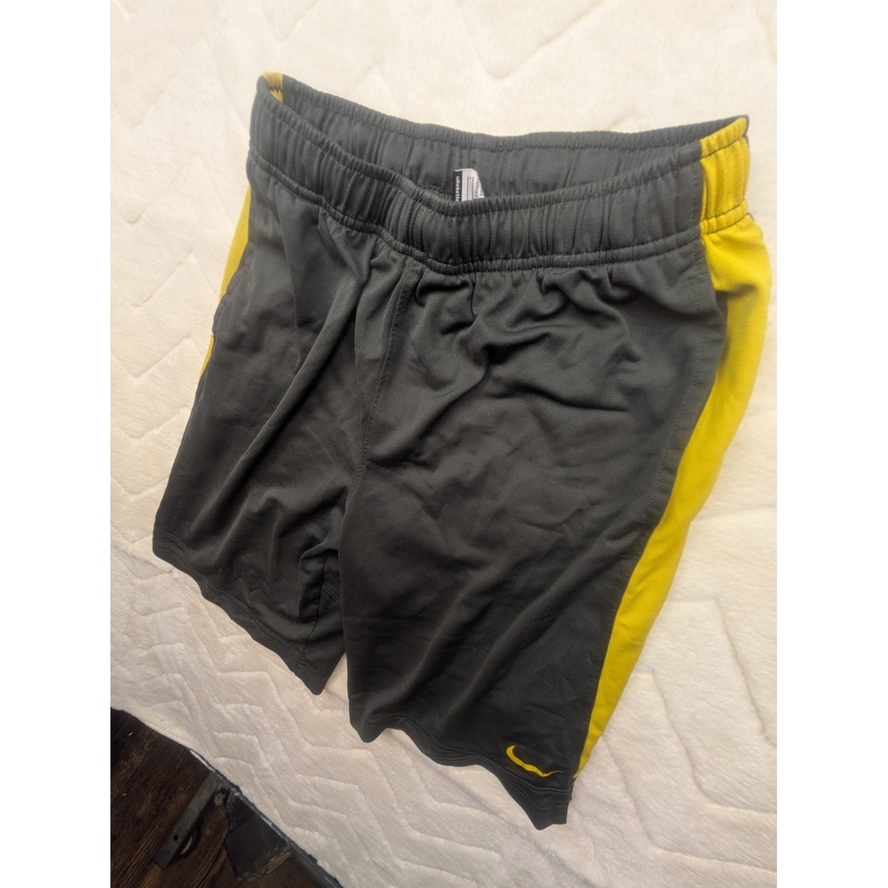 Nike Dri-FIT Basketball Shorts Grey Yellow Mens Large Athletic Training Gym